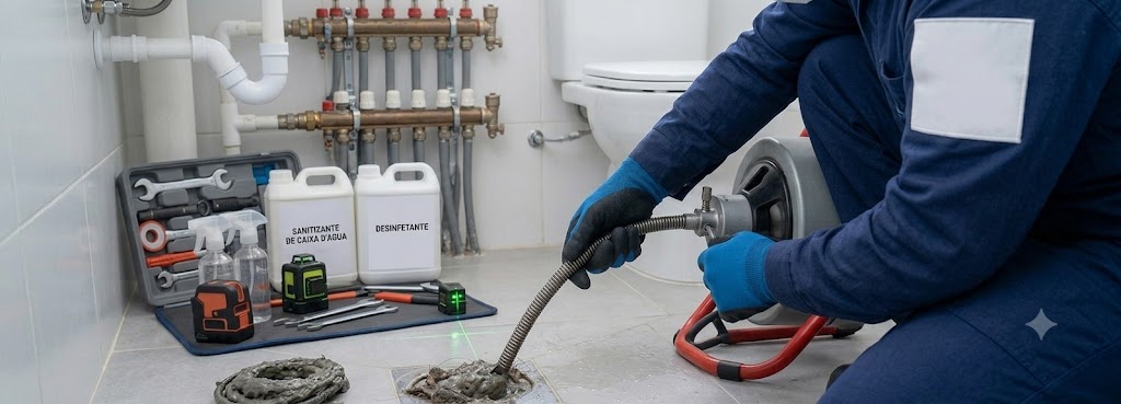 Profissional realizando Desentupidora em Corupá SC
