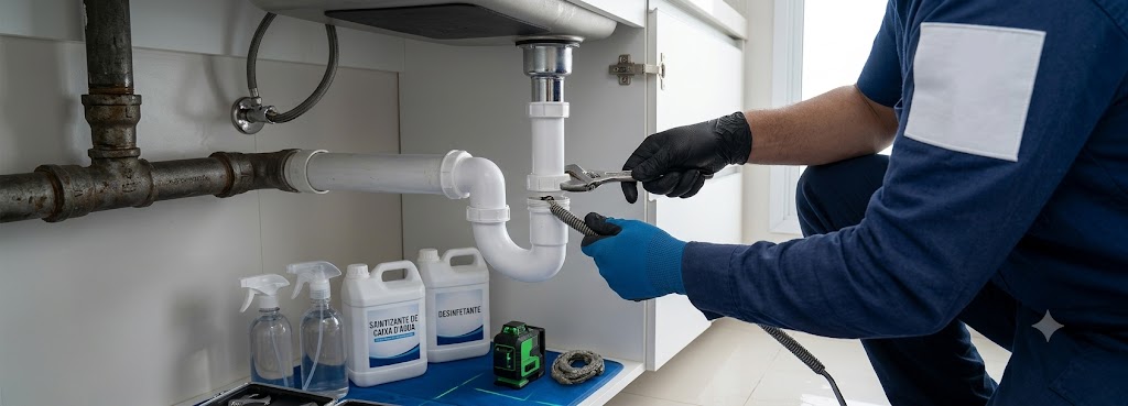 Profissional realizando Desentupidora em Guaramirim SC