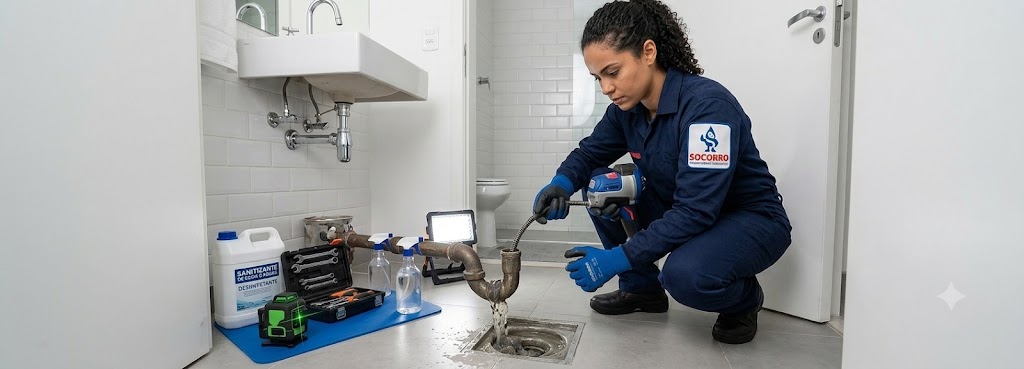 Profissional realizando Desentupidora em Schroeder SC