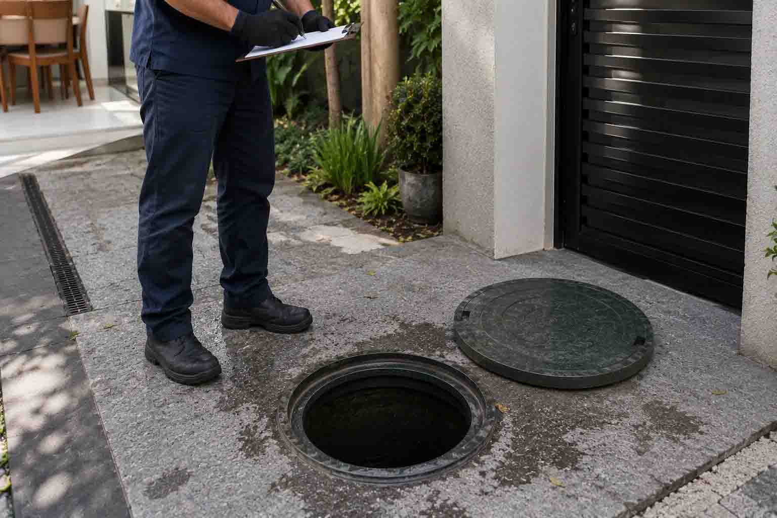 Profissional realizando Limpeza e Esgotamento de Fossa em Joinville